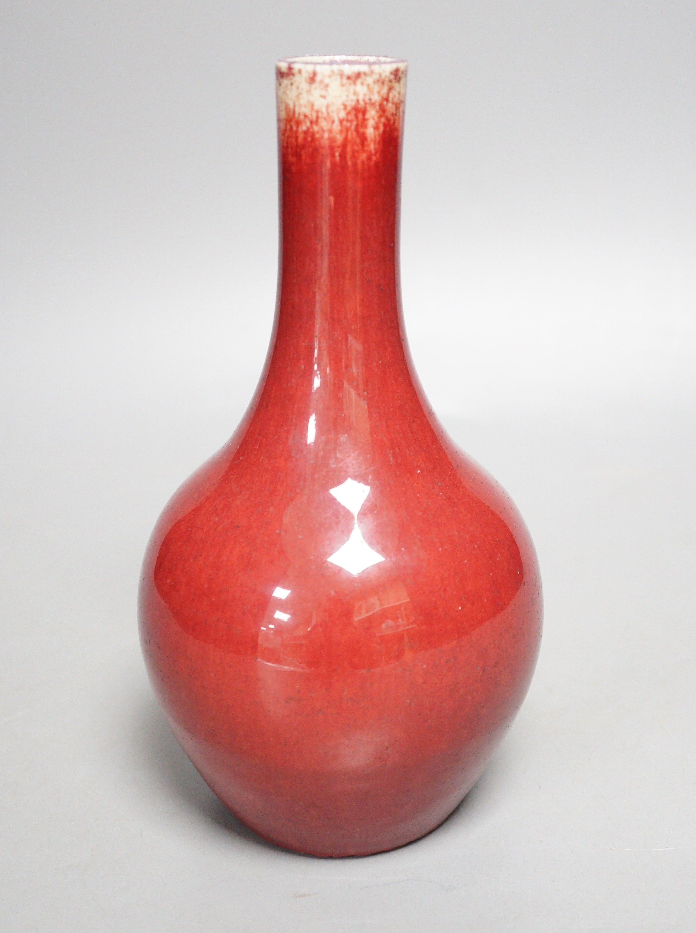 An 18th century Chinese Langyao sang-de-boeuf glazed bottle vase, 20cm